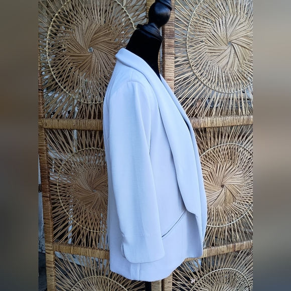 NWT Skies Are Blue Elegant Blue Gray Women's Blazer With Floral Lining_Med - Picture 4 of 7